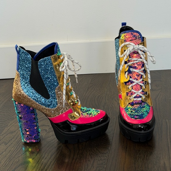 Cape Robbin Shoes - CAPE ROBBIN Colorful Sequin Ankle Boots